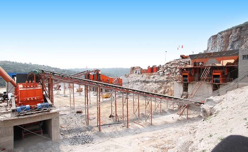300t/h stone crushing plant of state-owned construction company in Kazakhstan